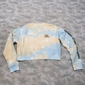 Cross Colours Sweatshirt Womens Small Multicolor Crop Pull Over Tye Dye